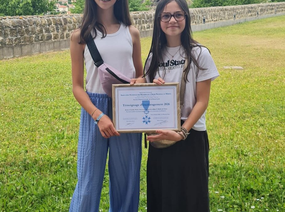 Prix du civisme pour 2 élèves de 5ème